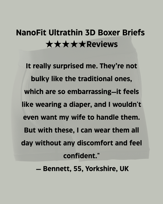 Positive Reviews of NanoFit Discreet Protection Boxer Briefs