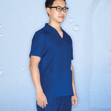 Load image into Gallery viewer, Men Scrub Top -NM6115 (light blue/ purple/ blue)
